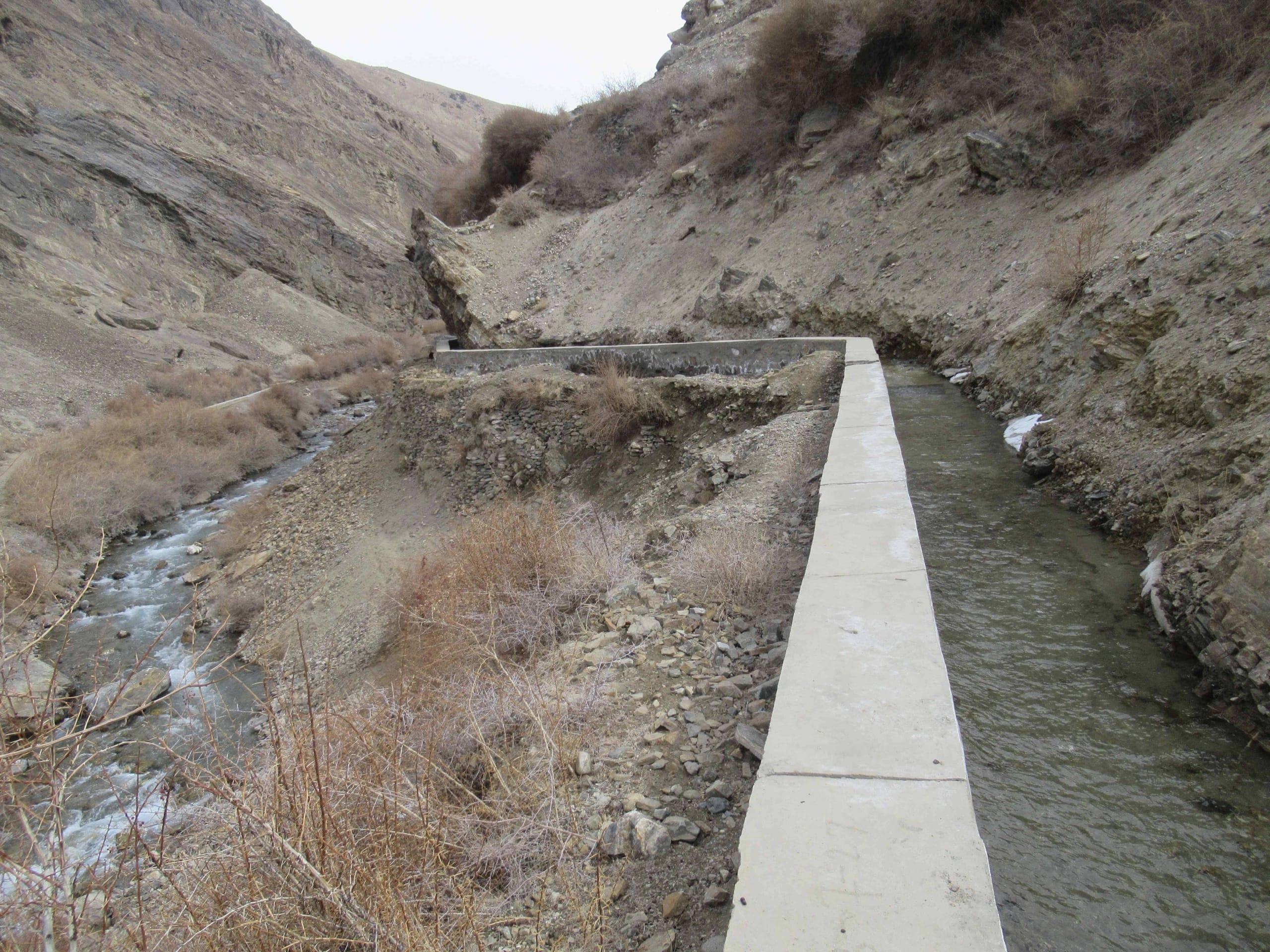 The canal brings the water from the diversion area to the forebay.