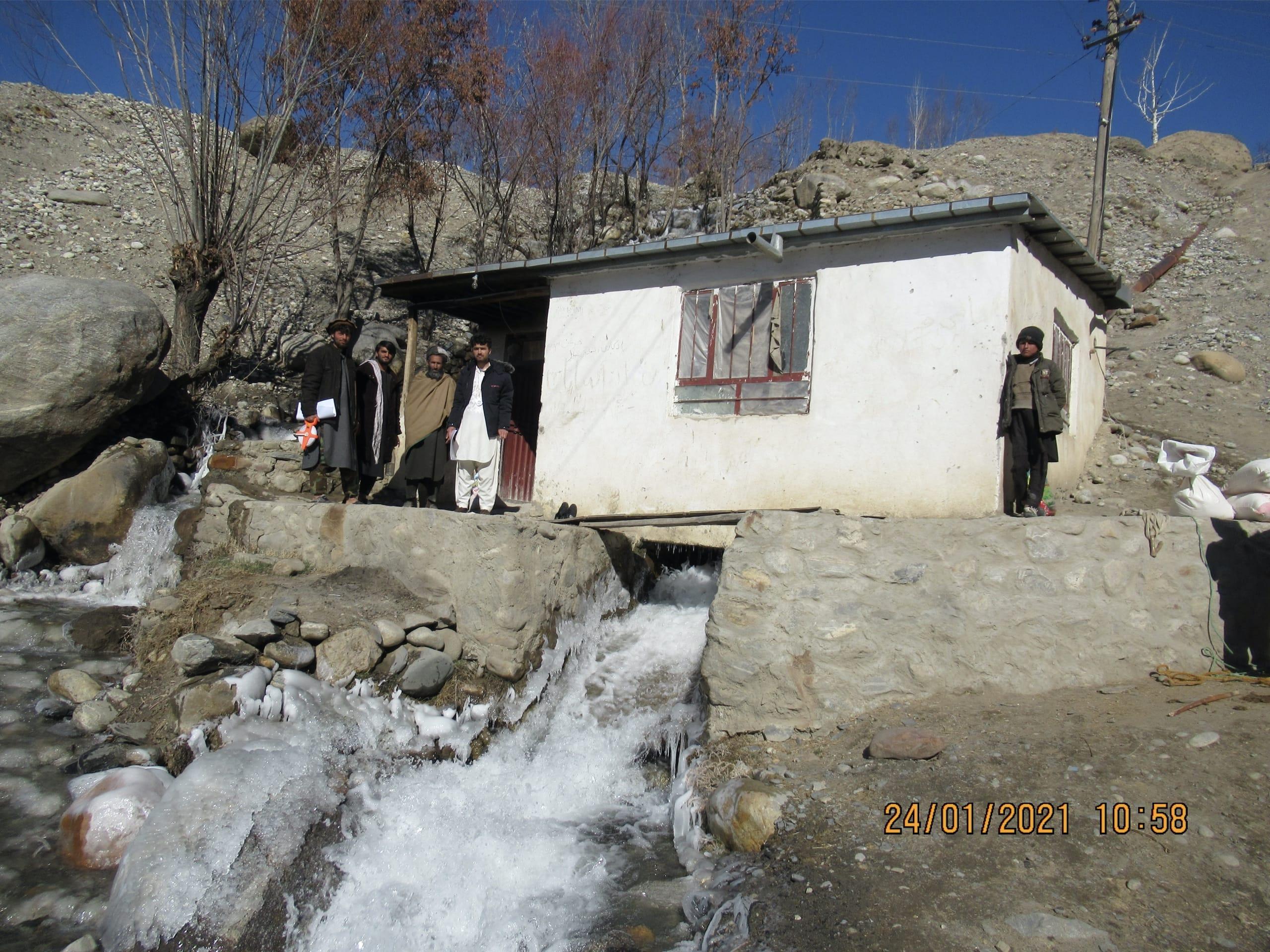 Front view of the powerhouse – the penstock is visible in the back.