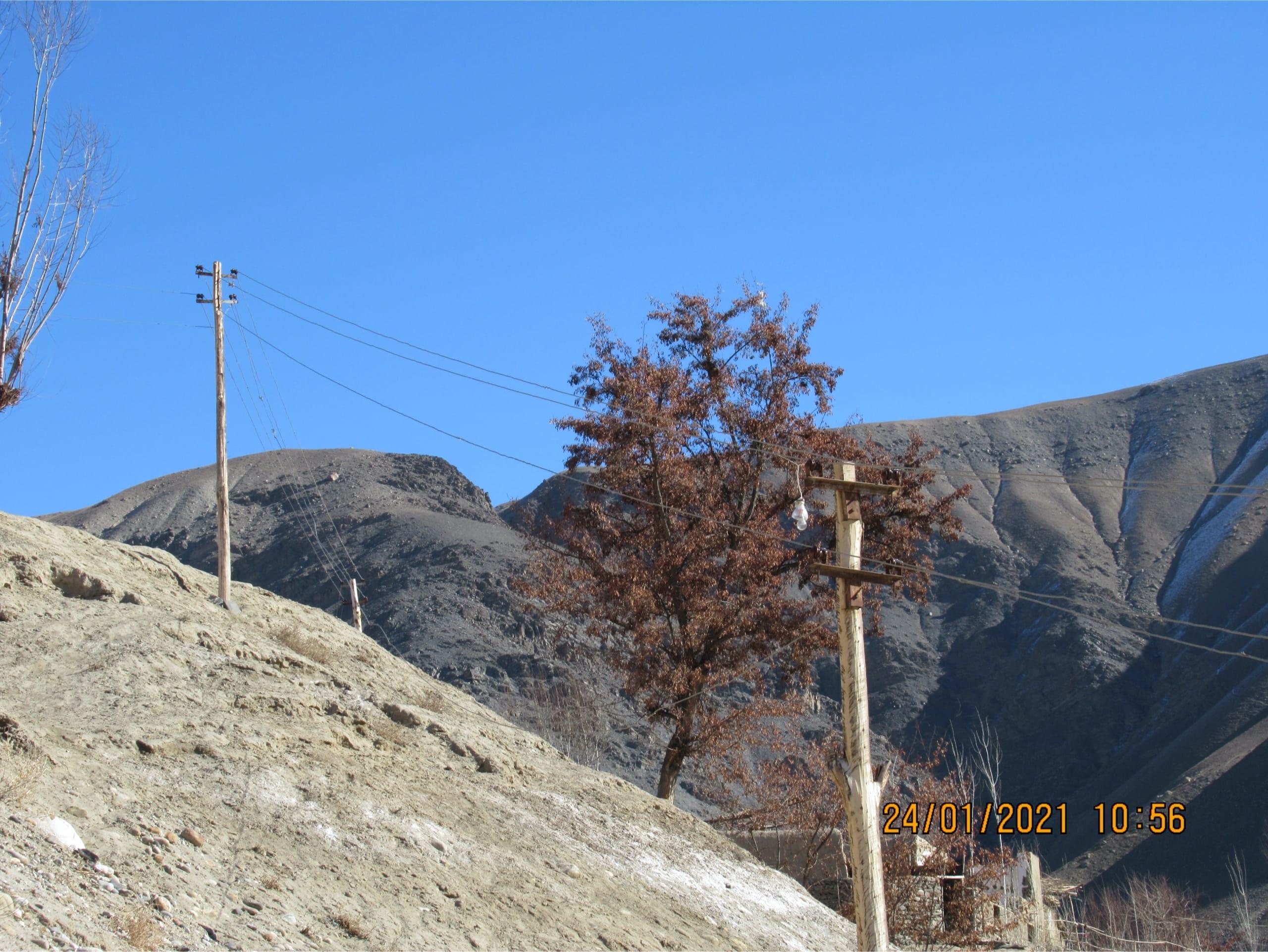 Distribution lines connecting two villages in Abkhora village, Baharak district